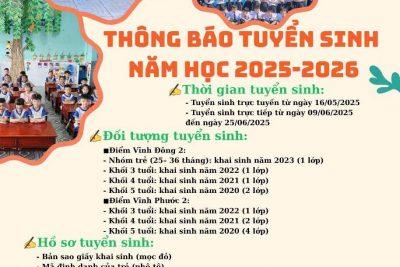 TRƯỜNG MẪU GIÁO THỊ TRẤN THÔNG BÁO TUYỂN SINH NĂM HỌC 2025-2026