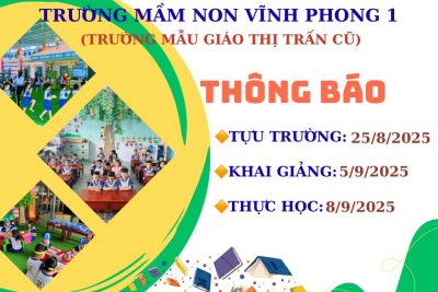 📣📣TRƯỜNG MẦM NON VĨNH PHONG 1 THÔNG BÁO THỜI GIAN TẬP TRUNG HỌC NĂM HỌC 2025-2026